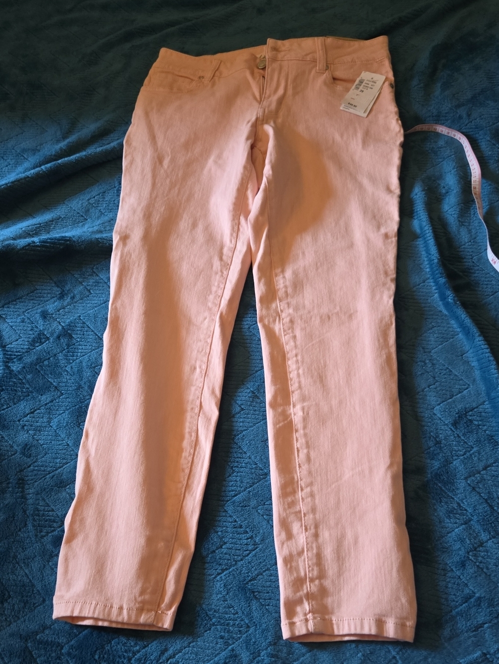Straight Leg Women’s Jeans in Soft Peach